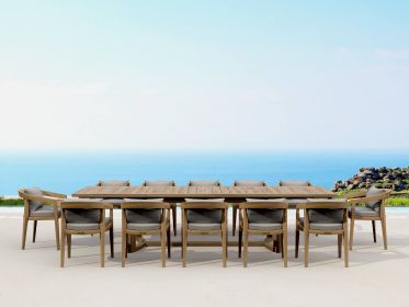 SET-367 13-PC TOSCANA EXTENSION DINING TABLE