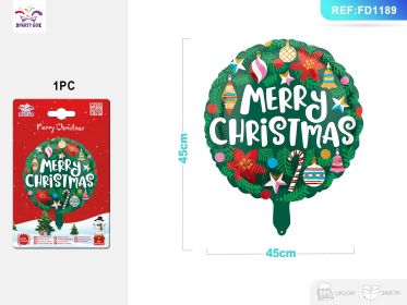 Christmas 18 Inch Circular Santa Claus Snowman Aluminum Foil Balloon 1PC (Option: B)
